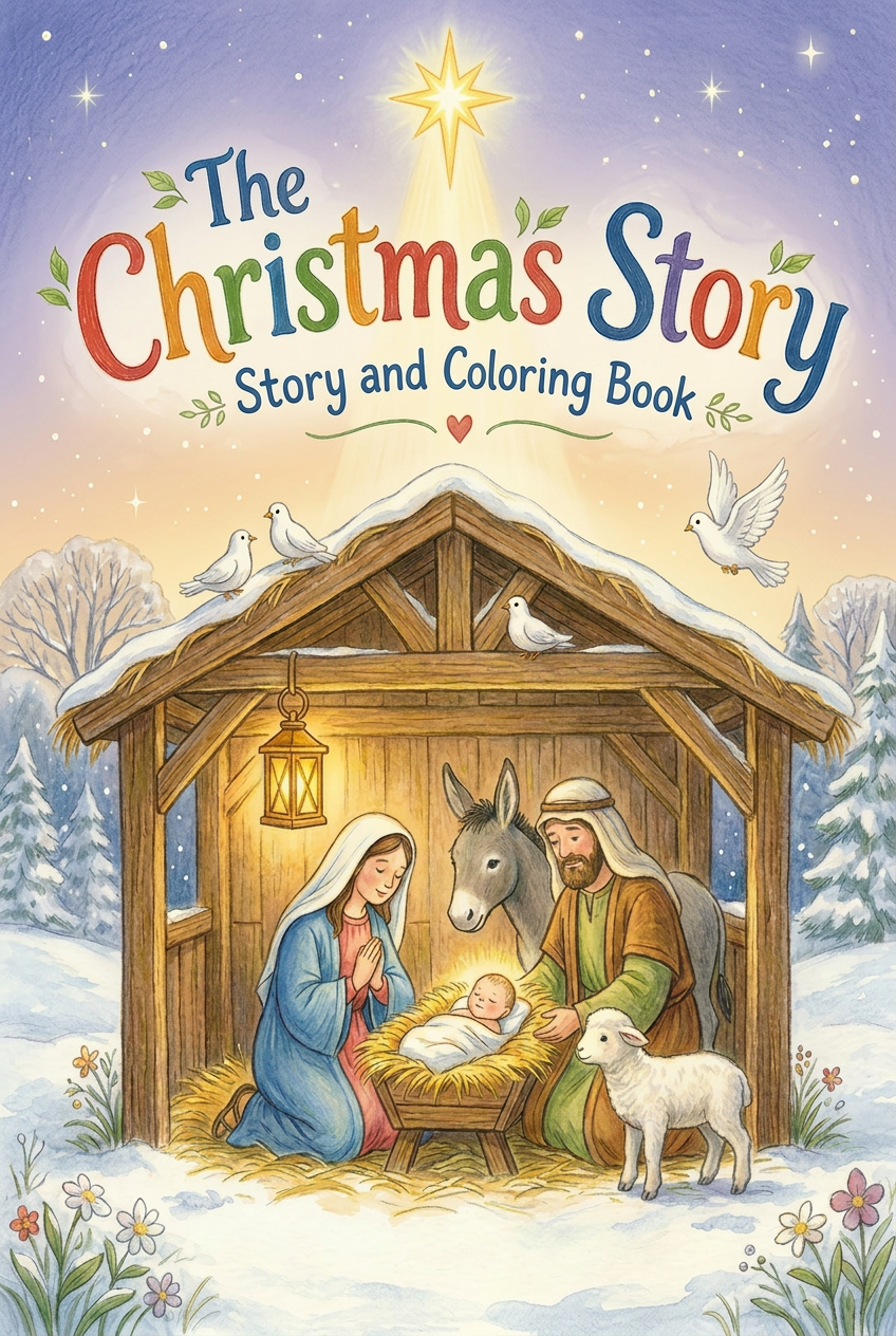 The Christmas Story and Coloring Book cover