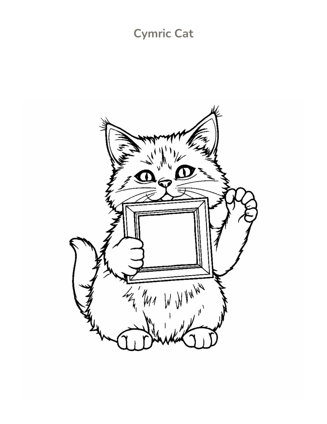 Cymric Cat Coloring Page cover