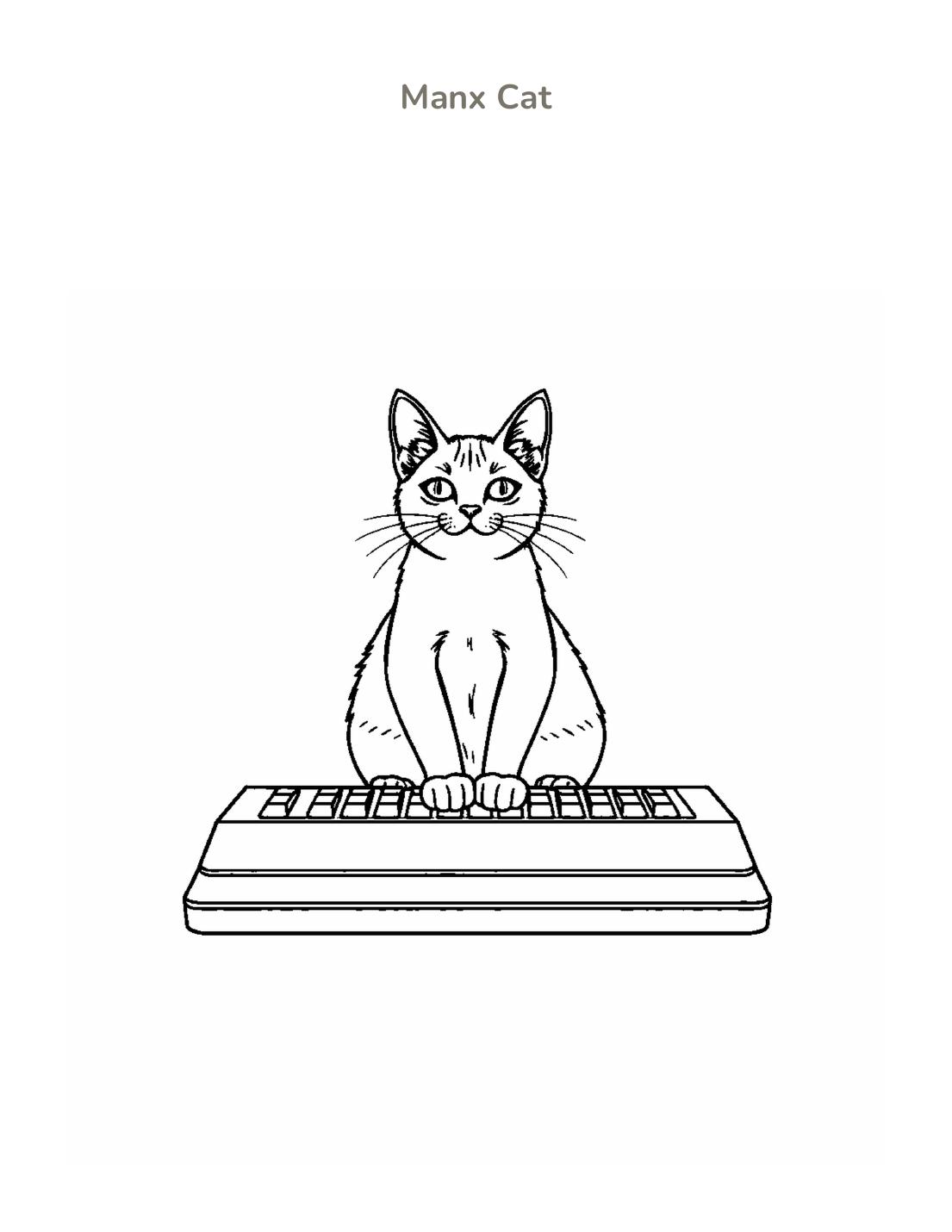 Manx Cat Coloring Page cover