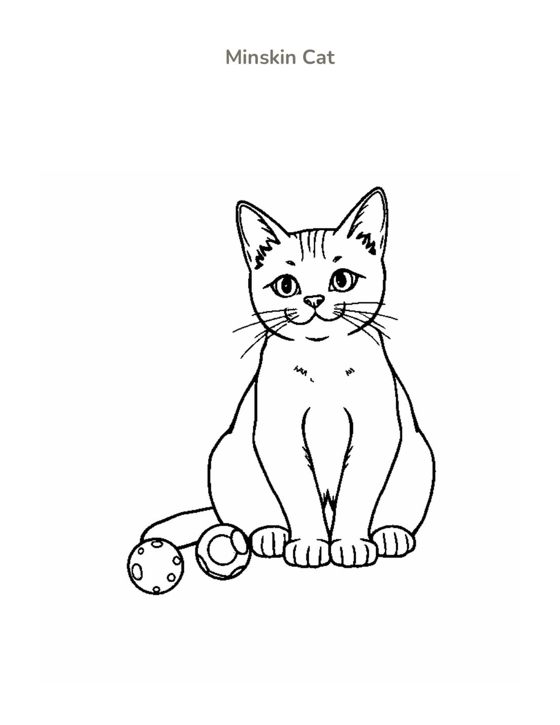 Minskin Cat Coloring Page cover