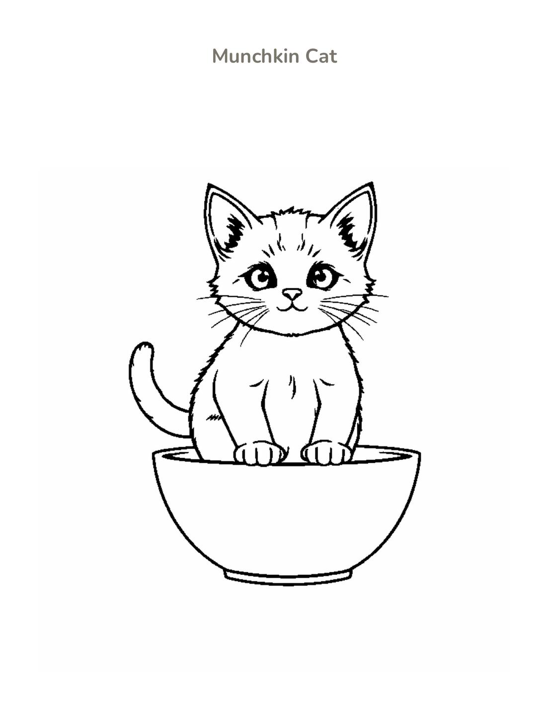 Munchkin Cat Coloring Page cover