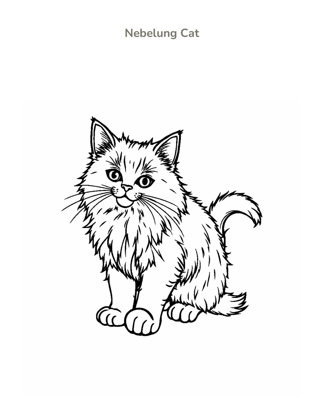 Nebelung Cat Coloring Page cover