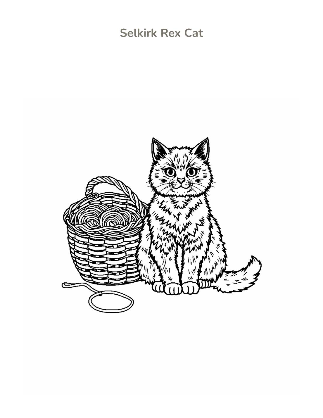 Selkirk Rex Cat Coloring Page cover